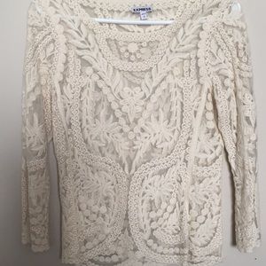 Cream Lace Top